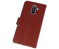 Booktype Telefoonhoesjes - Bookcase Hoesje - Wallet Case -  Geschikt voor Samsung Galaxy A6 Plus (2018) - Bruin