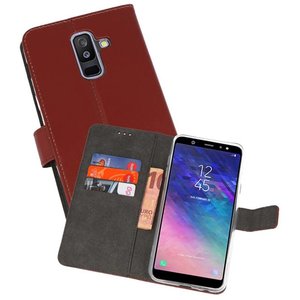 BAOHU Booktype Telefoonhoesjes - Bookcase Hoesje - Wallet Case -  Geschikt voor Samsung Galaxy A6 Plus (2018) - Bruin