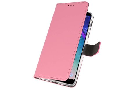 Booktype Telefoonhoesjes - Bookcase Hoesje - Wallet Case -  Geschikt voor Samsung Galaxy A6 Plus (2018) - Roze