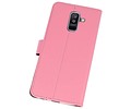 BAOHU Booktype Telefoonhoesjes - Bookcase Hoesje - Wallet Case -  Geschikt voor Samsung Galaxy A6 Plus (2018) - Roze