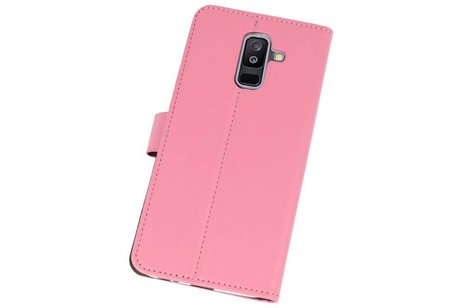 BAOHU Booktype Telefoonhoesjes - Bookcase Hoesje - Wallet Case -  Geschikt voor Samsung Galaxy A6 Plus (2018) - Roze