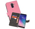 BAOHU Booktype Telefoonhoesjes - Bookcase Hoesje - Wallet Case -  Geschikt voor Samsung Galaxy A6 Plus (2018) - Roze