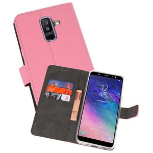 Booktype Telefoonhoesjes - Bookcase Hoesje - Wallet Case -  Geschikt voor Samsung Galaxy A6 Plus (2018) - Roze