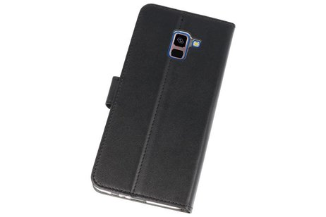 Booktype Telefoonhoesjes - Bookcase Hoesje - Wallet Case -  Geschikt voor Galaxy A8 Plus 2018 - Zwart