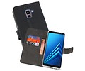 Booktype Telefoonhoesjes - Bookcase Hoesje - Wallet Case -  Geschikt voor Galaxy A8 Plus 2018 - Zwart