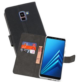 BAOHU Wallet Cases Hoesje Galaxy A8 Plus 2018 Zwart