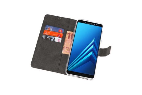 Booktype Telefoonhoesjes - Bookcase Hoesje - Wallet Case -  Geschikt voor Galaxy A8 Plus 2018 - Wit