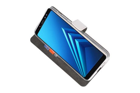 BAOHU Booktype Telefoonhoesjes - Bookcase Hoesje - Wallet Case -  Geschikt voor Galaxy A8 Plus 2018 - Wit