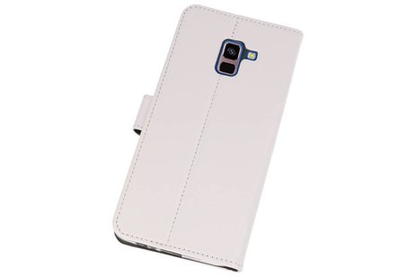 Booktype Telefoonhoesjes - Bookcase Hoesje - Wallet Case -  Geschikt voor Galaxy A8 Plus 2018 - Wit