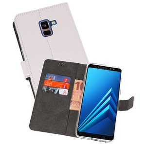 BAOHU Booktype Telefoonhoesjes - Bookcase Hoesje - Wallet Case -  Geschikt voor Galaxy A8 Plus 2018 - Wit