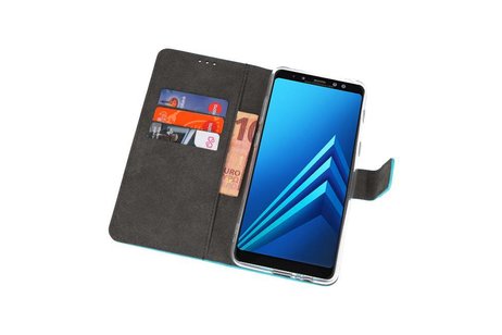 Booktype Telefoonhoesjes - Bookcase Hoesje - Wallet Case -  Geschikt voor Galaxy A8 Plus 2018 - Blauw