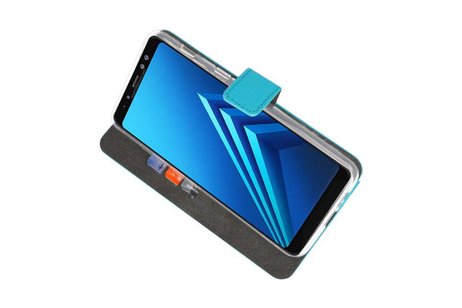 BAOHU Booktype Telefoonhoesjes - Bookcase Hoesje - Wallet Case -  Geschikt voor Galaxy A8 Plus 2018 - Blauw