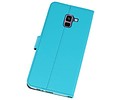 Booktype Telefoonhoesjes - Bookcase Hoesje - Wallet Case -  Geschikt voor Galaxy A8 Plus 2018 - Blauw