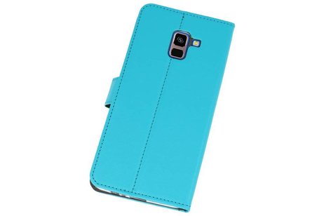 Booktype Telefoonhoesjes - Bookcase Hoesje - Wallet Case -  Geschikt voor Galaxy A8 Plus 2018 - Blauw