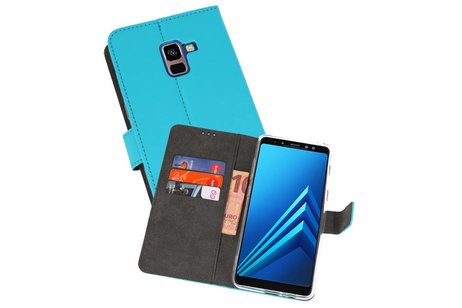 BAOHU Booktype Telefoonhoesjes - Bookcase Hoesje - Wallet Case -  Geschikt voor Galaxy A8 Plus 2018 - Blauw