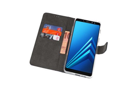 Booktype Telefoonhoesjes - Bookcase Hoesje - Wallet Case -  Geschikt voor Galaxy A8 Plus 2018 - Navy