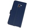 BAOHU Booktype Telefoonhoesjes - Bookcase Hoesje - Wallet Case -  Geschikt voor Galaxy A8 Plus 2018 - Navy