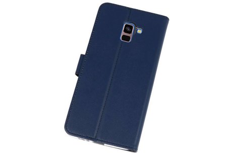 Booktype Telefoonhoesjes - Bookcase Hoesje - Wallet Case -  Geschikt voor Galaxy A8 Plus 2018 - Navy