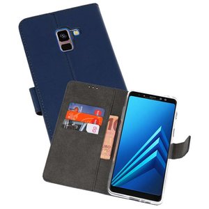 Booktype Telefoonhoesjes - Bookcase Hoesje - Wallet Case -  Geschikt voor Galaxy A8 Plus 2018 - Navy