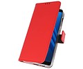 Booktype Telefoonhoesjes - Bookcase Hoesje - Wallet Case -  Geschikt voor Galaxy A8 Plus 2018 - Rood