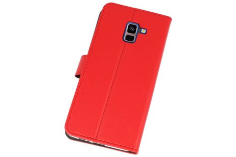 Booktype Telefoonhoesjes - Bookcase Hoesje - Wallet Case -  Geschikt voor Galaxy A8 Plus 2018 - Rood