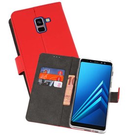 BAOHU Wallet Cases Hoesje Galaxy A8 Plus 2018 Rood