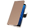 BAOHU Booktype Telefoonhoesjes - Bookcase Hoesje - Wallet Case -  Geschikt voor Galaxy A8 Plus 2018 - Goud