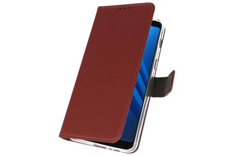 Booktype Telefoonhoesjes - Bookcase Hoesje - Wallet Case -  Geschikt voor Galaxy A8 Plus 2018 - Bruin