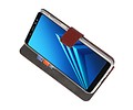 BAOHU Booktype Telefoonhoesjes - Bookcase Hoesje - Wallet Case -  Geschikt voor Galaxy A8 Plus 2018 - Bruin