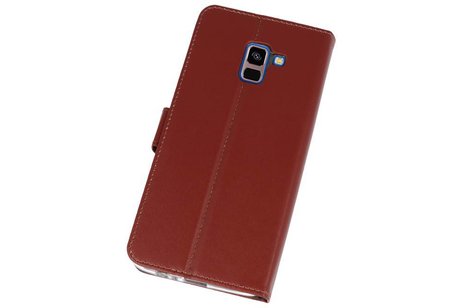 Booktype Telefoonhoesjes - Bookcase Hoesje - Wallet Case -  Geschikt voor Galaxy A8 Plus 2018 - Bruin