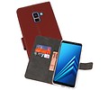 Booktype Telefoonhoesjes - Bookcase Hoesje - Wallet Case -  Geschikt voor Galaxy A8 Plus 2018 - Bruin