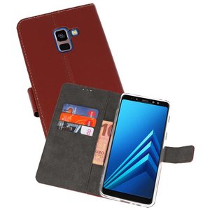 Booktype Telefoonhoesjes - Bookcase Hoesje - Wallet Case -  Geschikt voor Galaxy A8 Plus 2018 - Bruin