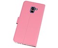 BAOHU Booktype Telefoonhoesjes - Bookcase Hoesje - Wallet Case -  Geschikt voor Galaxy A8 Plus 2018 - Roze