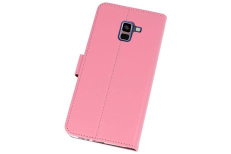 Booktype Telefoonhoesjes - Bookcase Hoesje - Wallet Case -  Geschikt voor Galaxy A8 Plus 2018 - Roze