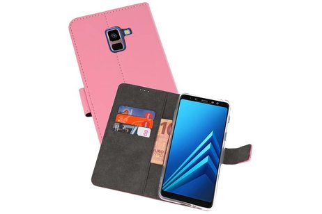 Booktype Telefoonhoesjes - Bookcase Hoesje - Wallet Case -  Geschikt voor Galaxy A8 Plus 2018 - Roze