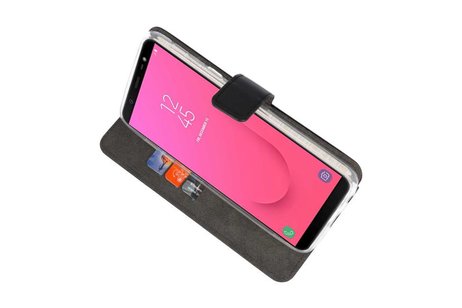BAOHU Booktype Telefoonhoesjes - Bookcase Hoesje - Wallet Case -  Geschikt voor Samsung Galaxy J8 - Zwart