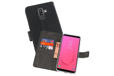 Booktype Telefoonhoesjes - Bookcase Hoesje - Wallet Case -  Geschikt voor Samsung Galaxy J8 - Zwart