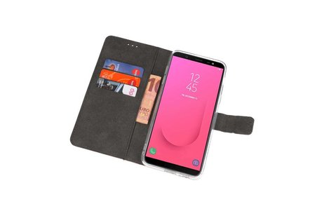 BAOHU Booktype Telefoonhoesjes - Bookcase Hoesje - Wallet Case -  Geschikt voor Samsung Galaxy J8 - Wit