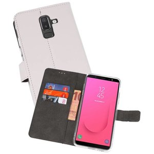Booktype Telefoonhoesjes - Bookcase Hoesje - Wallet Case -  Geschikt voor Samsung Galaxy J8 - Wit