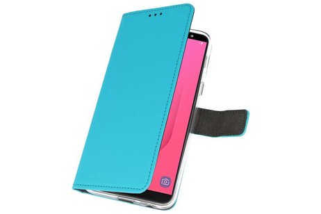 Booktype Telefoonhoesjes - Bookcase Hoesje - Wallet Case -  Geschikt voor Samsung Galaxy J8 - Blauw