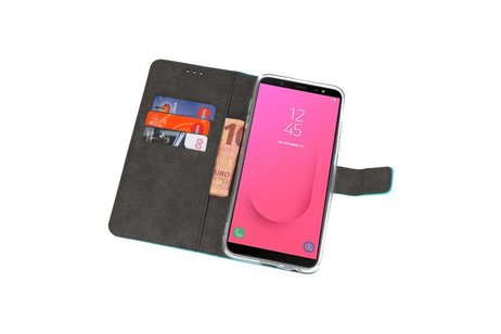 Booktype Telefoonhoesjes - Bookcase Hoesje - Wallet Case -  Geschikt voor Samsung Galaxy J8 - Blauw