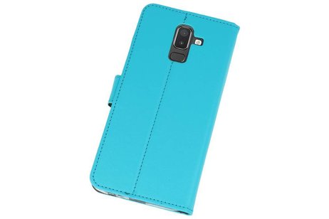 Booktype Telefoonhoesjes - Bookcase Hoesje - Wallet Case -  Geschikt voor Samsung Galaxy J8 - Blauw