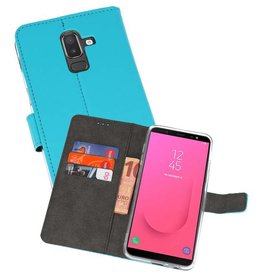 Wallet Cases Hoesje Samsung Galaxy J8 Blauw