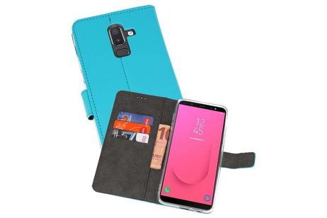 Booktype Telefoonhoesjes - Bookcase Hoesje - Wallet Case -  Geschikt voor Samsung Galaxy J8 - Blauw