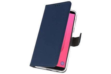 BAOHU Booktype Telefoonhoesjes - Bookcase Hoesje - Wallet Case -  Geschikt voor Samsung Galaxy J8 - Navy