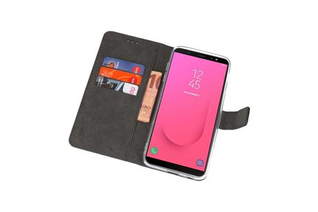 BAOHU Booktype Telefoonhoesjes - Bookcase Hoesje - Wallet Case -  Geschikt voor Samsung Galaxy J8 - Navy