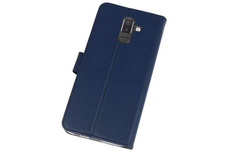 BAOHU Booktype Telefoonhoesjes - Bookcase Hoesje - Wallet Case -  Geschikt voor Samsung Galaxy J8 - Navy