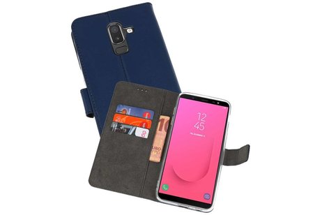 BAOHU Booktype Telefoonhoesjes - Bookcase Hoesje - Wallet Case -  Geschikt voor Samsung Galaxy J8 - Navy