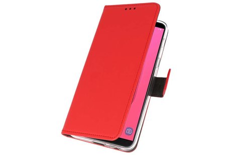 Booktype Telefoonhoesjes - Bookcase Hoesje - Wallet Case -  Geschikt voor Samsung Galaxy J8 - Rood