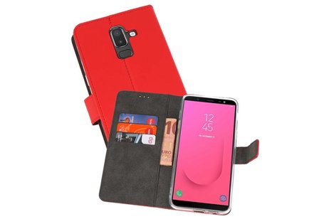 Booktype Telefoonhoesjes - Bookcase Hoesje - Wallet Case -  Geschikt voor Samsung Galaxy J8 - Rood